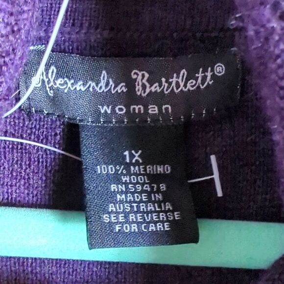 Alexandra Bartlett Turtleneck Sweater Size 1X Purple - Picture 6 of 7